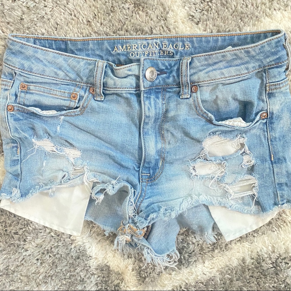 American Eagle Distressed HighRise Festival Shorts